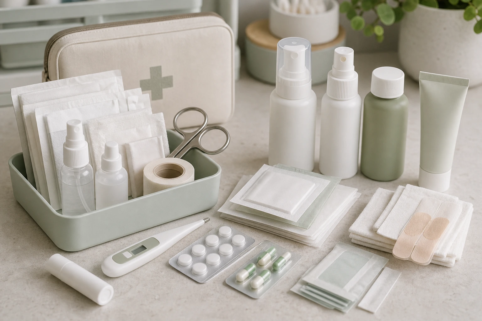 First aid supplies grouped for a helpful OTC category card